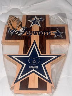Dallas Cowboys Wooden Cross Wall Decor