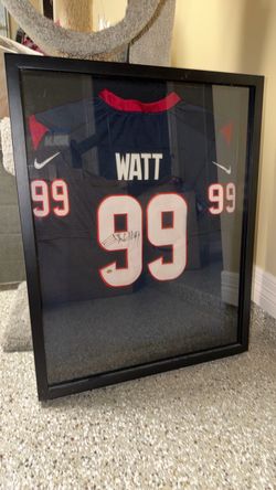 Signed Framed jj watt jersey