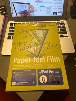 ELECOM Paper-Feel Screen Protector Compatible with iPad Pro 11 inch (2018,2020) / Drawing, Anti Glare, Scratch Resistant/Bond Type, TB-A18MFLAPL