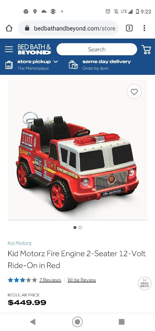 BRAND NEW Kid Motorz Fire Engine 2-Seater 12-Volt Ride-On in Red