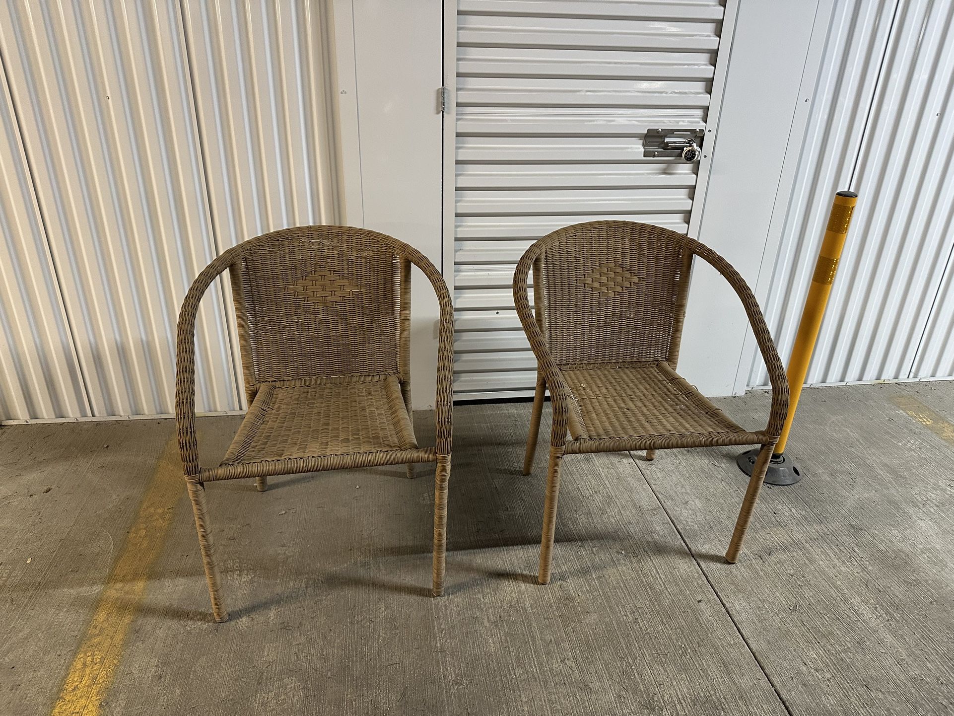 Plastic Wicker Chair Set Patio Outdoor Furniture