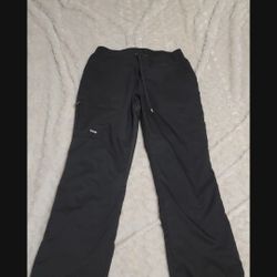 GREY'S ANATOMY Barco Black 4 Pockets Tie Front Cargo Bottom Scrubs Pants Size S