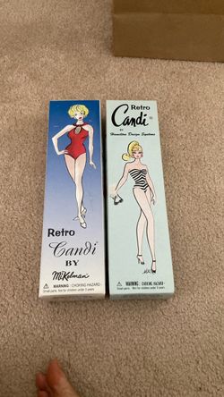 NEW Retro Candi by Mikel man and Hamilton design retro Candi brunette ponytail black white swimsuit