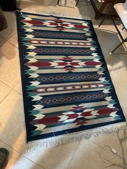Southwestern Kilim Area Rug with Fringe