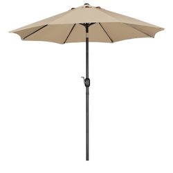 9FT Patio Umbrella Outdoor Umbrella Patio Yard Market Table Sun Shade with Push Button Tilt & Crank for Garden/Beach/Lawn/Deck/Backyard/Pool, 8 Ribs, 