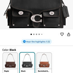 Coach turn lock soft tabby bag