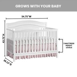 Oxford 4-in-1 Baby Crib (White)