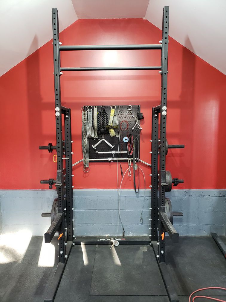 Rogue S-3 Squat Stand with HR-2 Half Rack Kit and Accessories