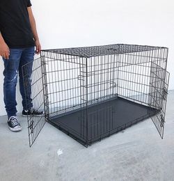 (Brand New) $75 XL 48-Inch Dog Crate Kennel Pet Cage With Plastic Tray, Size 48x29x32 Inches