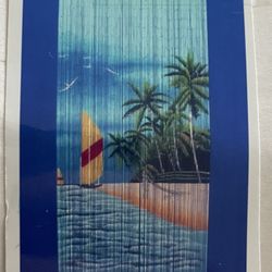 Beach, sailboat beaded curtain - Never opened 