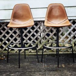 Vintage Original Eames Herman Miller Shell Drafting Stool - Architect Chair Set