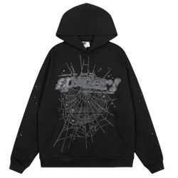 Black Rhinestone Sp5der Hoodie