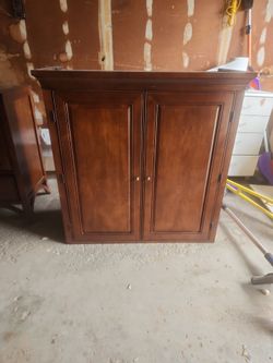 Hardwood entertainment center