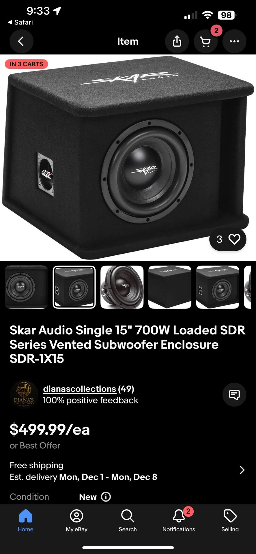 Skar 15’ subwoofer