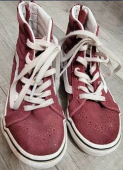 Vans Burgandy Zip Up Toddler Kids Shoes