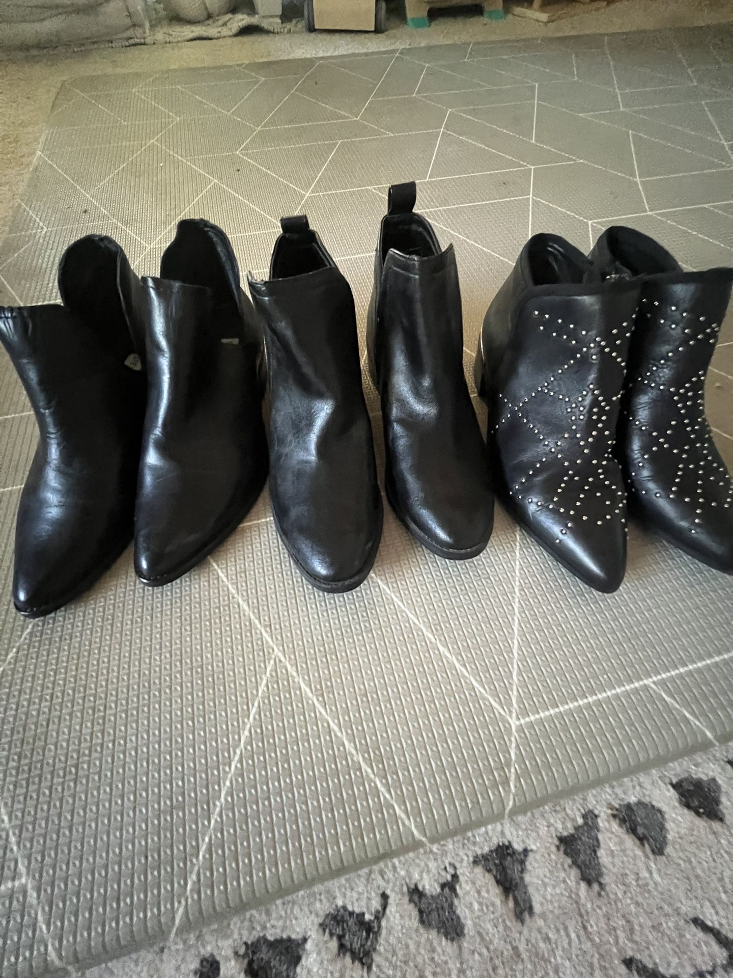 Black Leather Ankle Boots