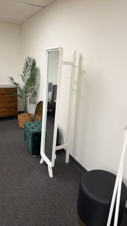 White Full-Length Standing Floor Mirror