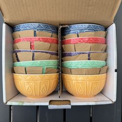Trudeau Multicolor Porcelain Bowls