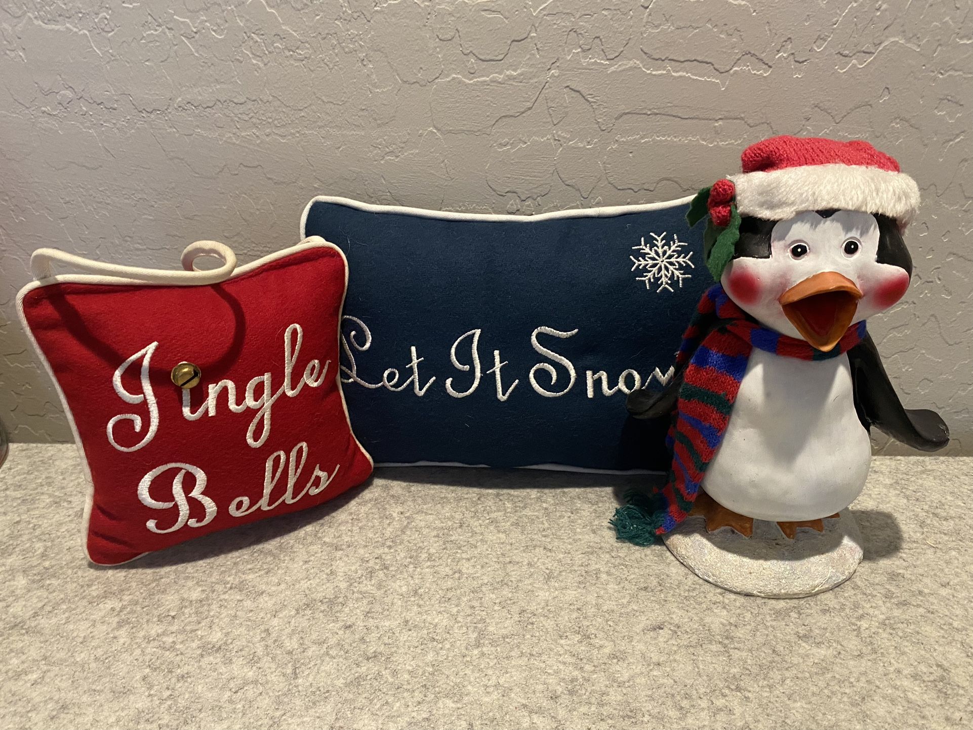 Christmas Pillows & Penguin