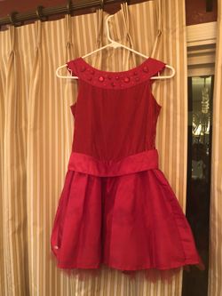 American Girl matching doll and girl size 10 dress and fur
