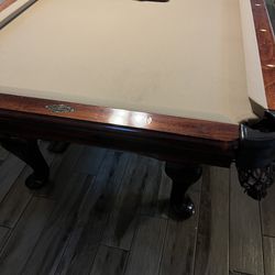 Polished Wood Pool Table