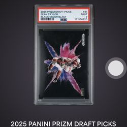 Panini Prizm Draft Picks Black Color Blast Sean Taylor #31 PSA 9 Miami Hurrican…