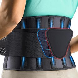 FEATOL Back Brace Men/Women, Removable Dual-Side Lumbar Support, Sciatica & Herniated Disc, L/XL