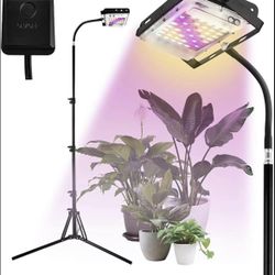 Grow Light with Timer, Full Spectrum Plant Light for Indoor Plants with 35-60 Inches Longer Tripod Feet Stand, LED Standing Floor Grow Lamp with Auto 