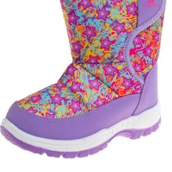 Rugged Bear Girls Snow Boot, Purple Multi, 4 Big Kid -NWT
