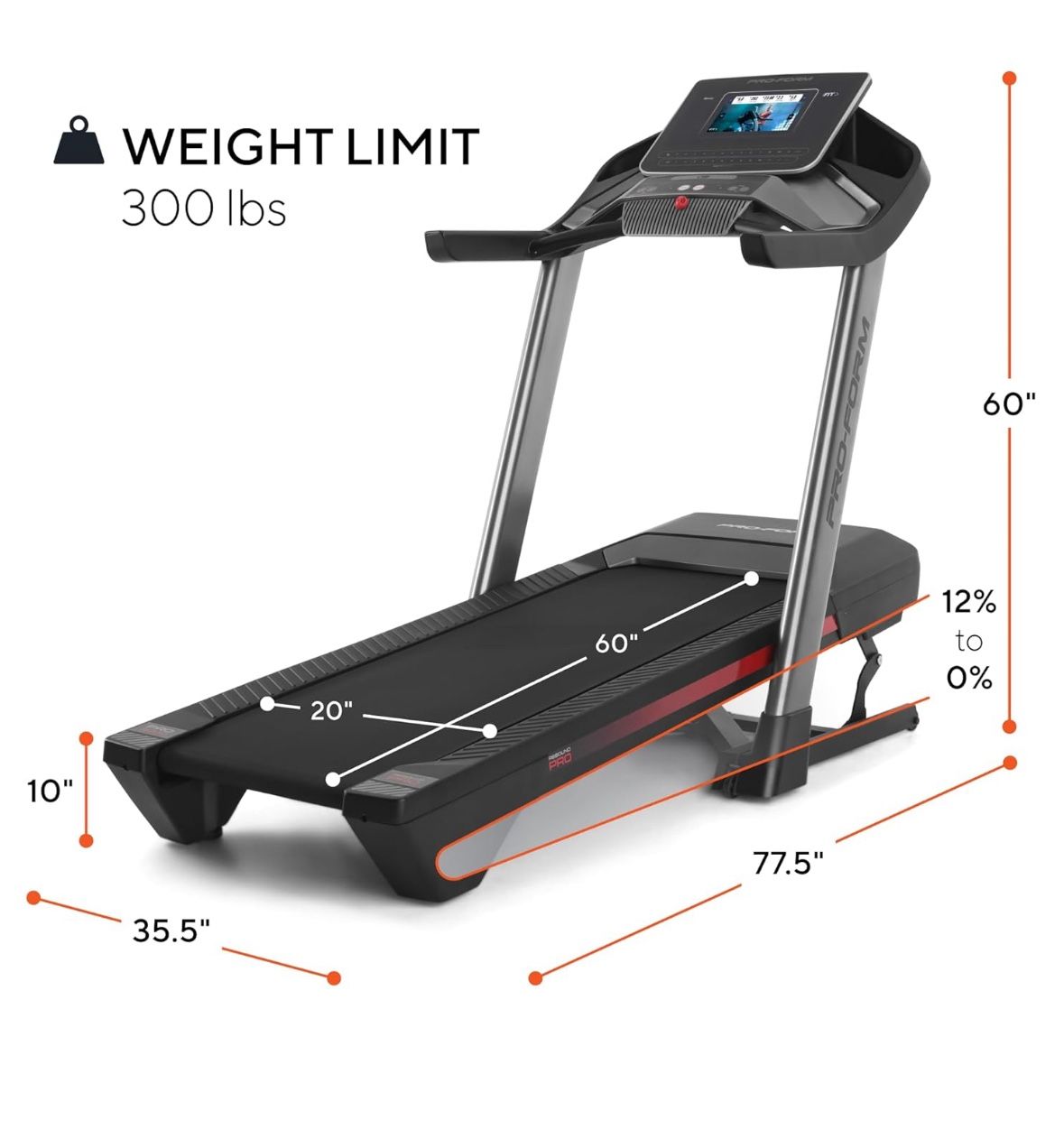 ProForm Pro 2000 Smart Treadmill with 10” HD Touchscreen