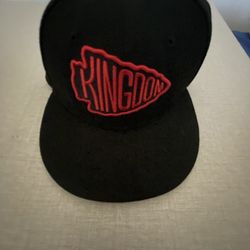 Men's Kansas City Chiefs New Era Black Omaha 59FIFTY Fitted Hat. Size: 6 7/8