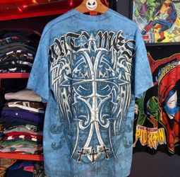 Vintage Graphic Cross  T-Shirt Blue