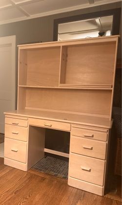 FREE solid wood desk and bookshelf