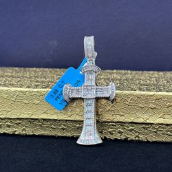 Sterling Silver Moissanite Cross