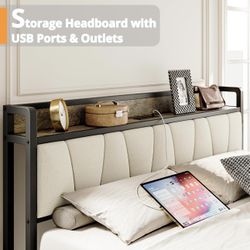 King size bed with mattress 