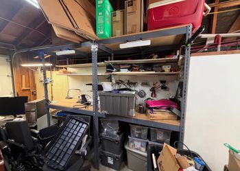 Metal work shelves