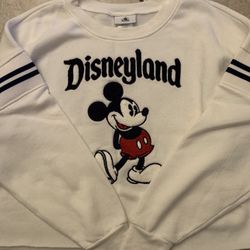 Disneyland Mickey Mouse Embroidered Crop Sweatshirt 