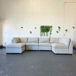 FREE DELIVERY White L-Shaped Sectional with Chaise