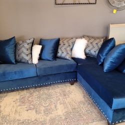 🎁 LIVING ROOM SET BLUE SECTIONAL SOFA COUCH SALE❇️