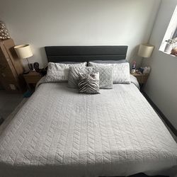 King Size Bed Frame with Spring Mattress