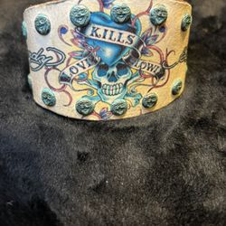 Ed Hardy Leather Cuff 