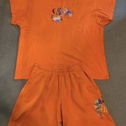 Orange Nike shorts set