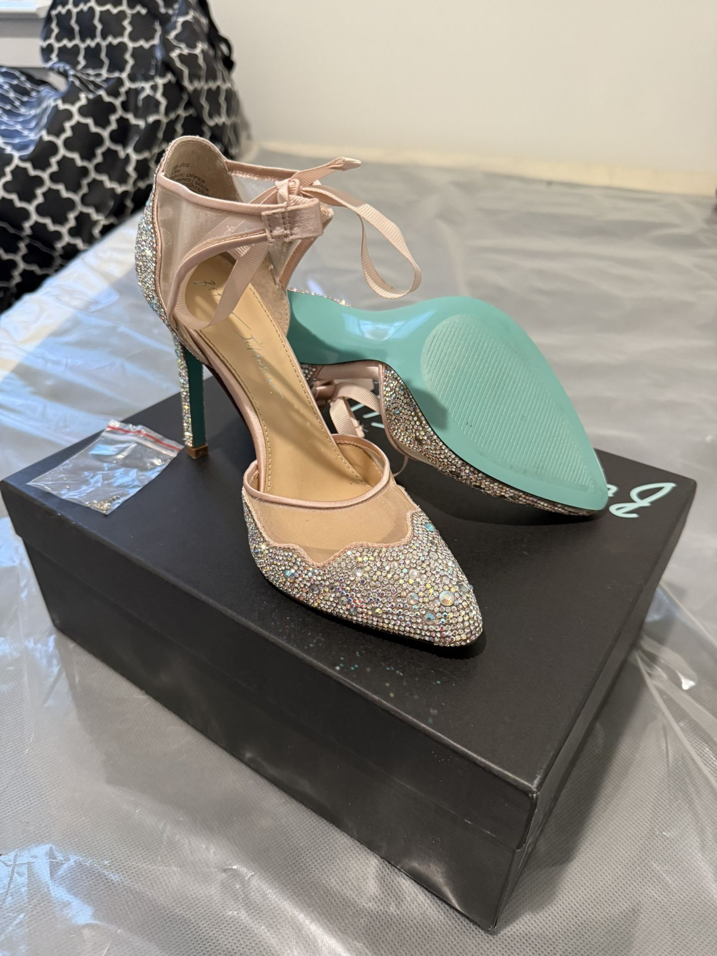 Betsy Johnson Blue Bottom Pump Wedding Shoes