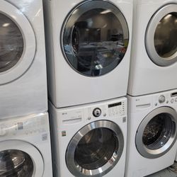 LG Front Load Washer And Stackable Gas Dryer Set 