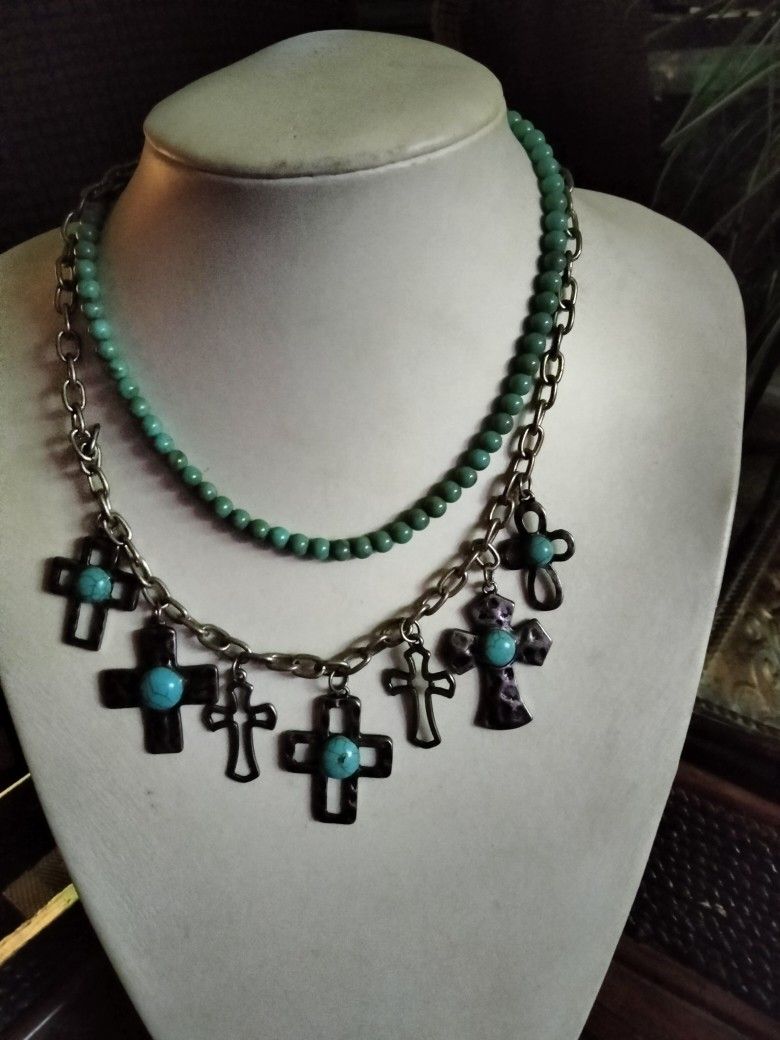 Faux Turquoise Necklace