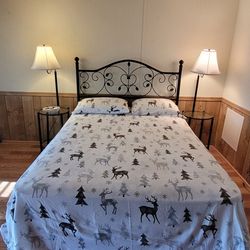 Full size bed with 2 side tables