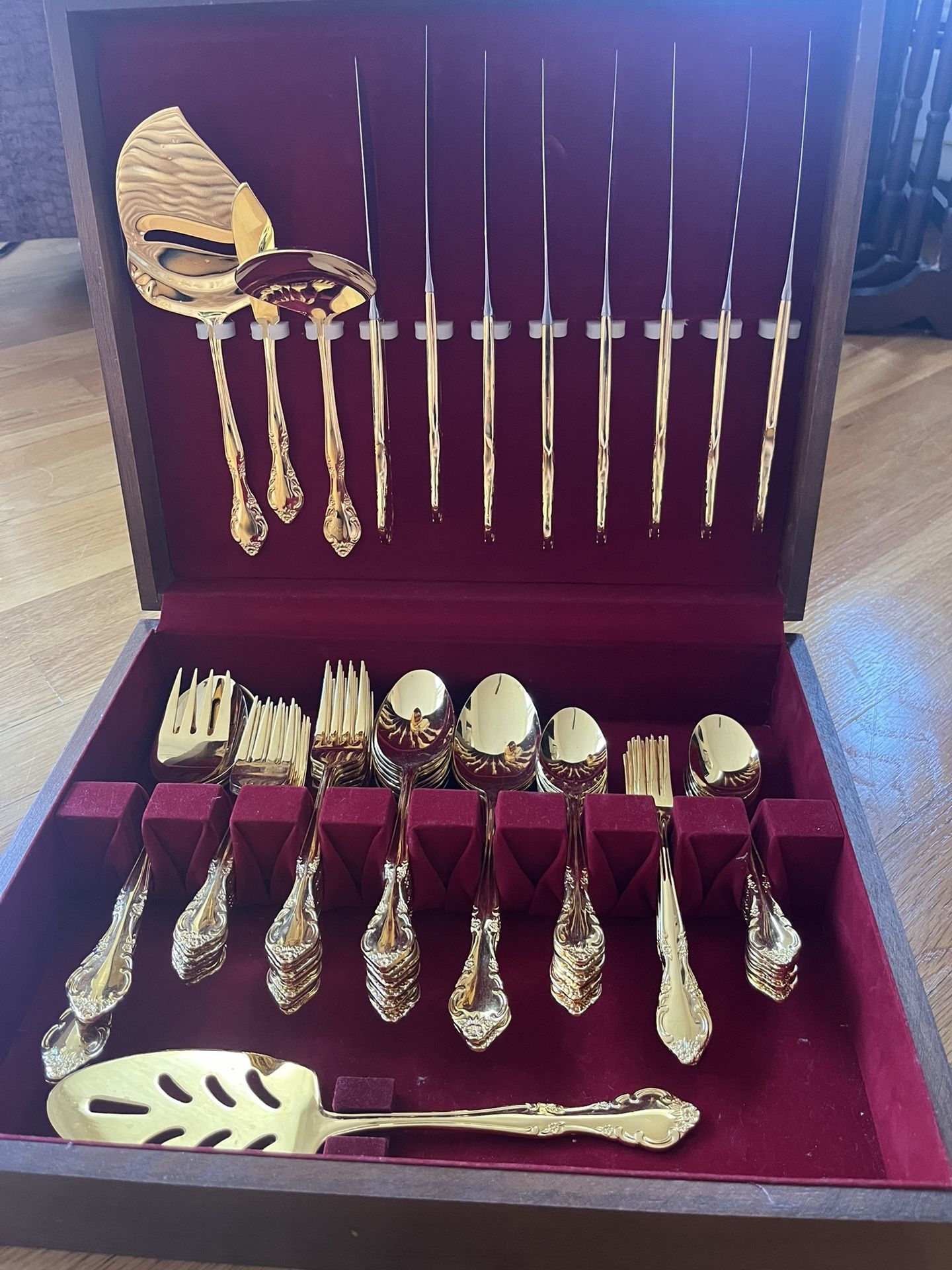 Gold Tone Flatware Set