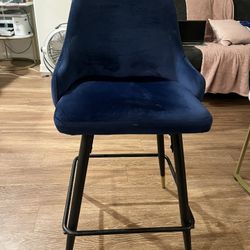 2 Royal Blue Bar Stools 