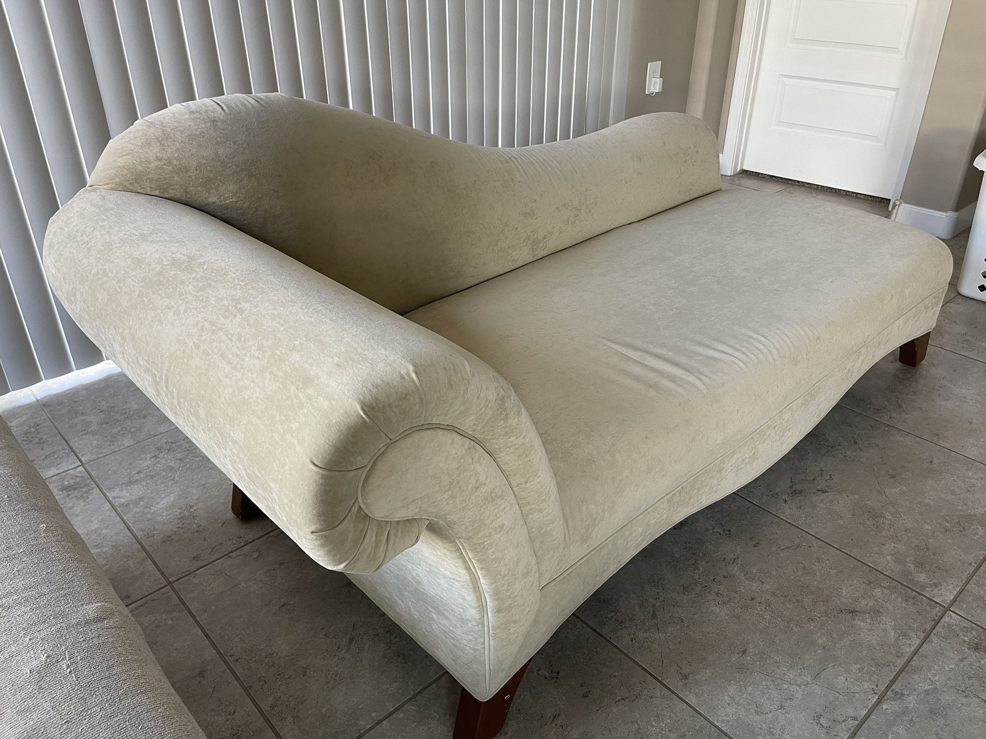 Z Gallerie Beige Microsuede Chaise Lounge