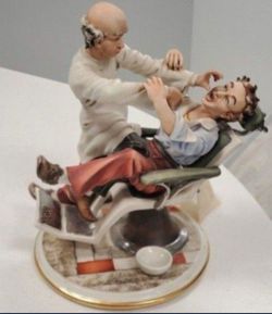 Authentic Capo di Monte Italian Dentist Porcelain Statue
